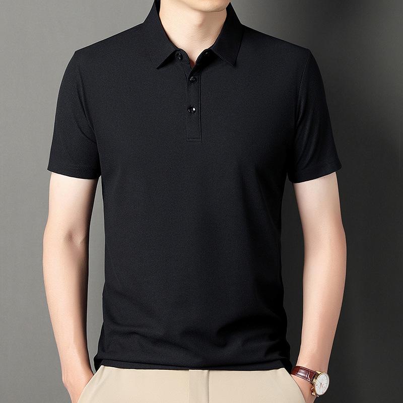 Heren Zomer Wafelgebreid Kort Mouw Revers T-shirt