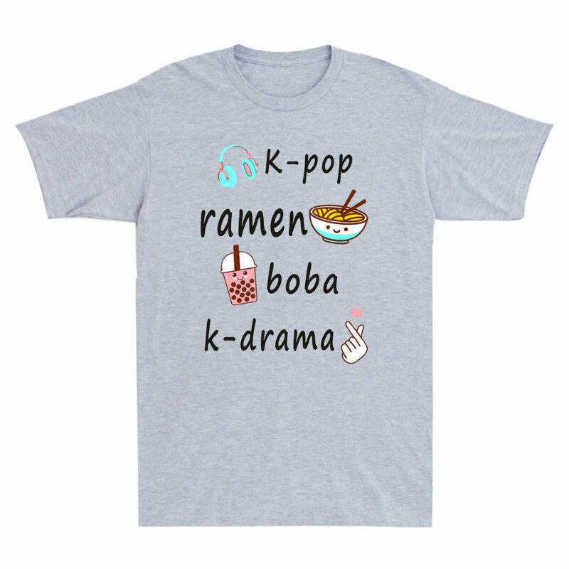 Tea Gift Unisexs Boba RaUnisex TShirt KPop Bubble Lover KDrama Cotton Kawaii Cute