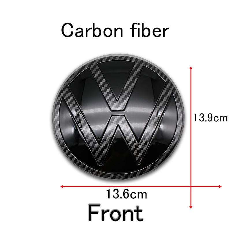 FD06-Valve Stems Caps For Volkswagen Polo 2019 2020 2021 2022 2023 2024 1Pc 139mm 110mm Car Logo Front Bonnet Hood Rear Trunk Emblem