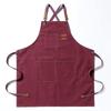 Waterproof Thickened Cotton Denim Apron - Oil and Stain Resistant, Solid Color Design for Household Kitchen Use