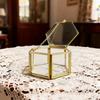 Ring Box Elegant Transparent Glass Compact Jewelry Holder for Wedding Engagement Party Use