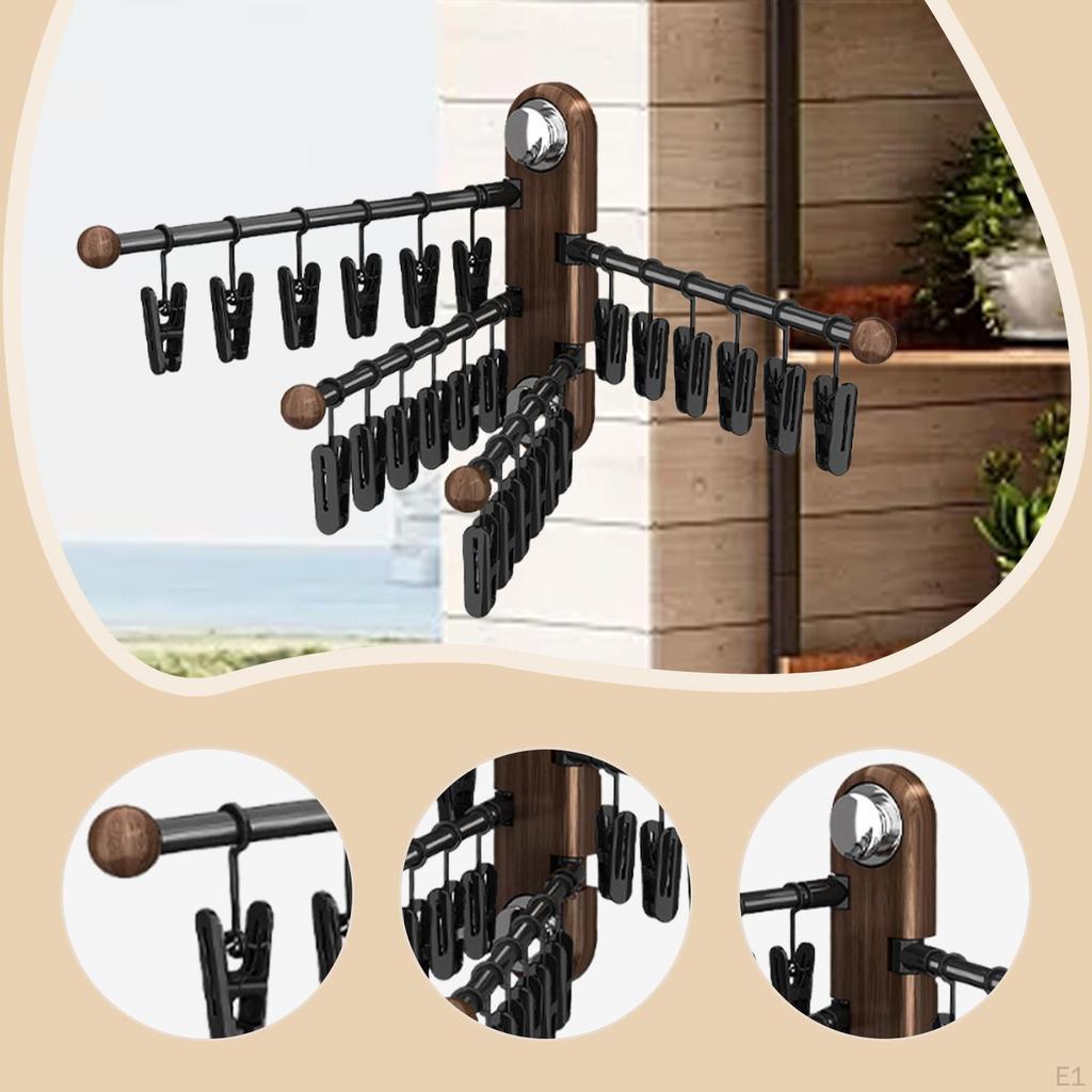 Suction Cup Clothes Rack Foldable or Hanging Laundry Wall Mounted Sock Hanger with