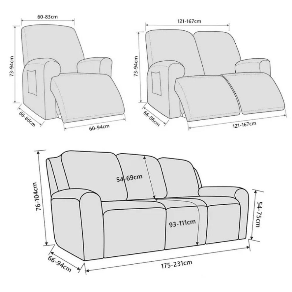La-Z-Boy Relaxsofa Überzug, Elastischer Stretch Anti-Rutsch Überwurf, Staubdichter Waschbarer Möbelschutz