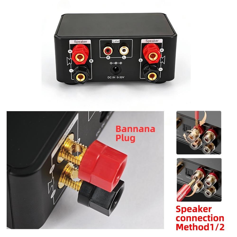 Bluetooth 5.3 TPA3221 Class D Power Mini Amplifier 2.0 Digital Amplifier 100Wx2 200W Home Audio System with PC USB