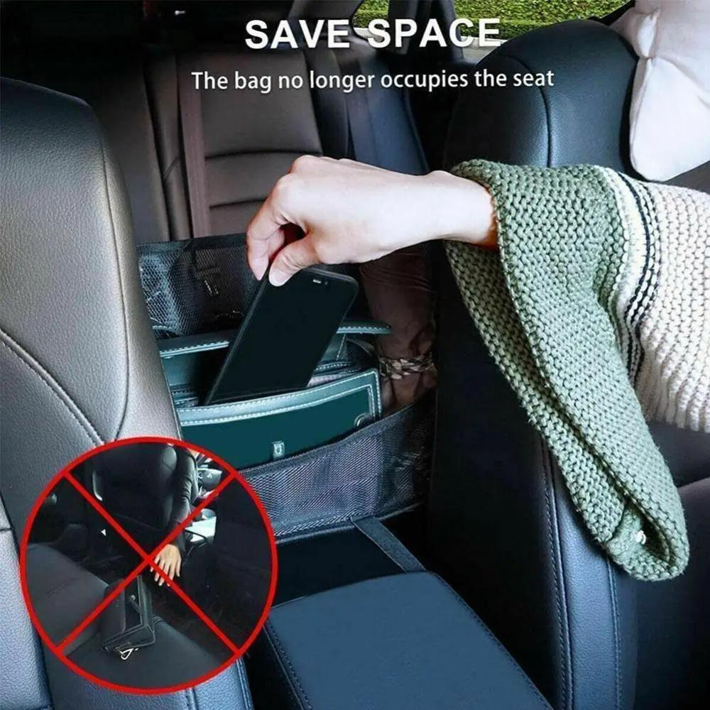 Spacious Car Seat Mesh Bag Convenient Handbag Purse Organizer Mesh Storage Net Pocket Auto