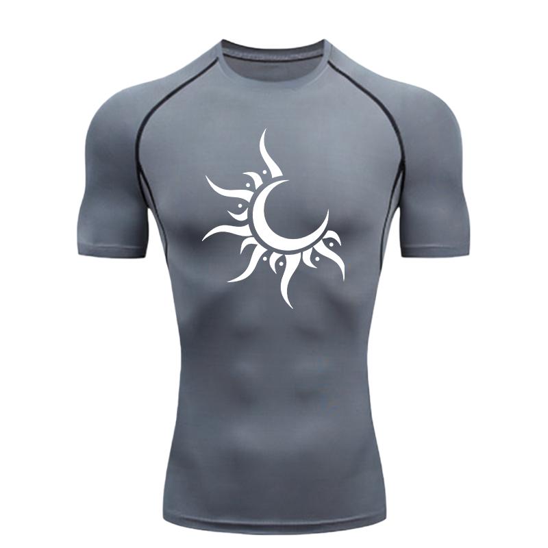 Men's Sports T-shirt Training Fitness Compression Shirt Gym Workout Athletic Tees Short Sleeve Rashguard for Men