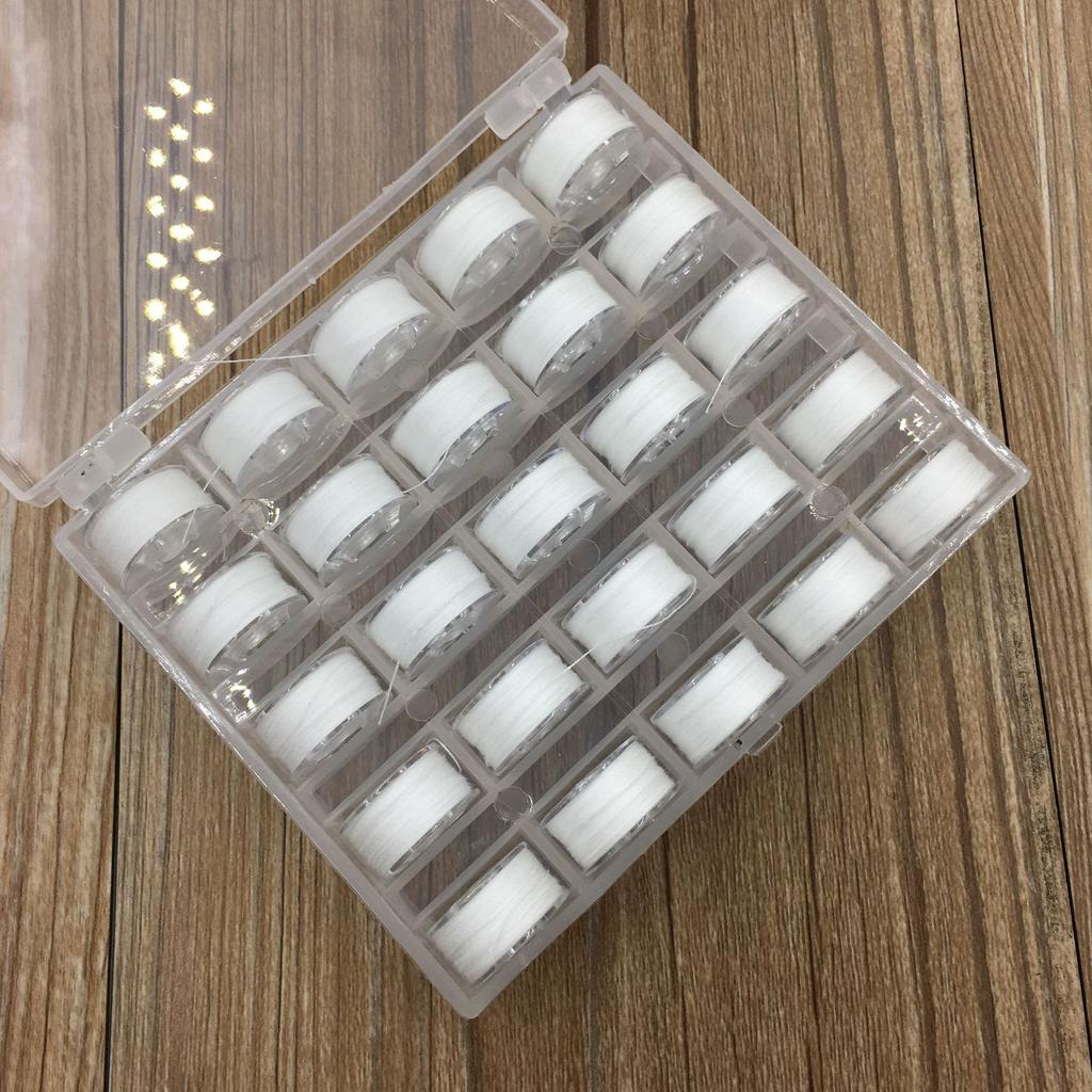 25 Colors Set Bobbin Thread Polyester Thread Spools Sewing Machine Bobbins With Storage Box For Embroidery Sewing Accessories