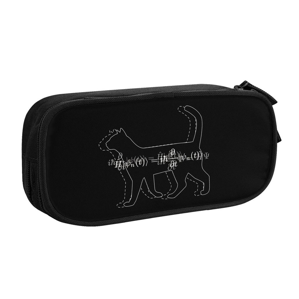 Cat Schrodinger's Wave Equation Quantum Pencil Case Quantum Mechanics Cat Pencilcases Pen Box Big Capacity Bag Gifts Stationery