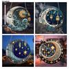 Vintage Acrylic Sign, Sun and Moon Stained Suncatcher Window Hanging Ornaments Acrylic Plate for Home Room Wall Decoration Garden Hallway Pendant Diy