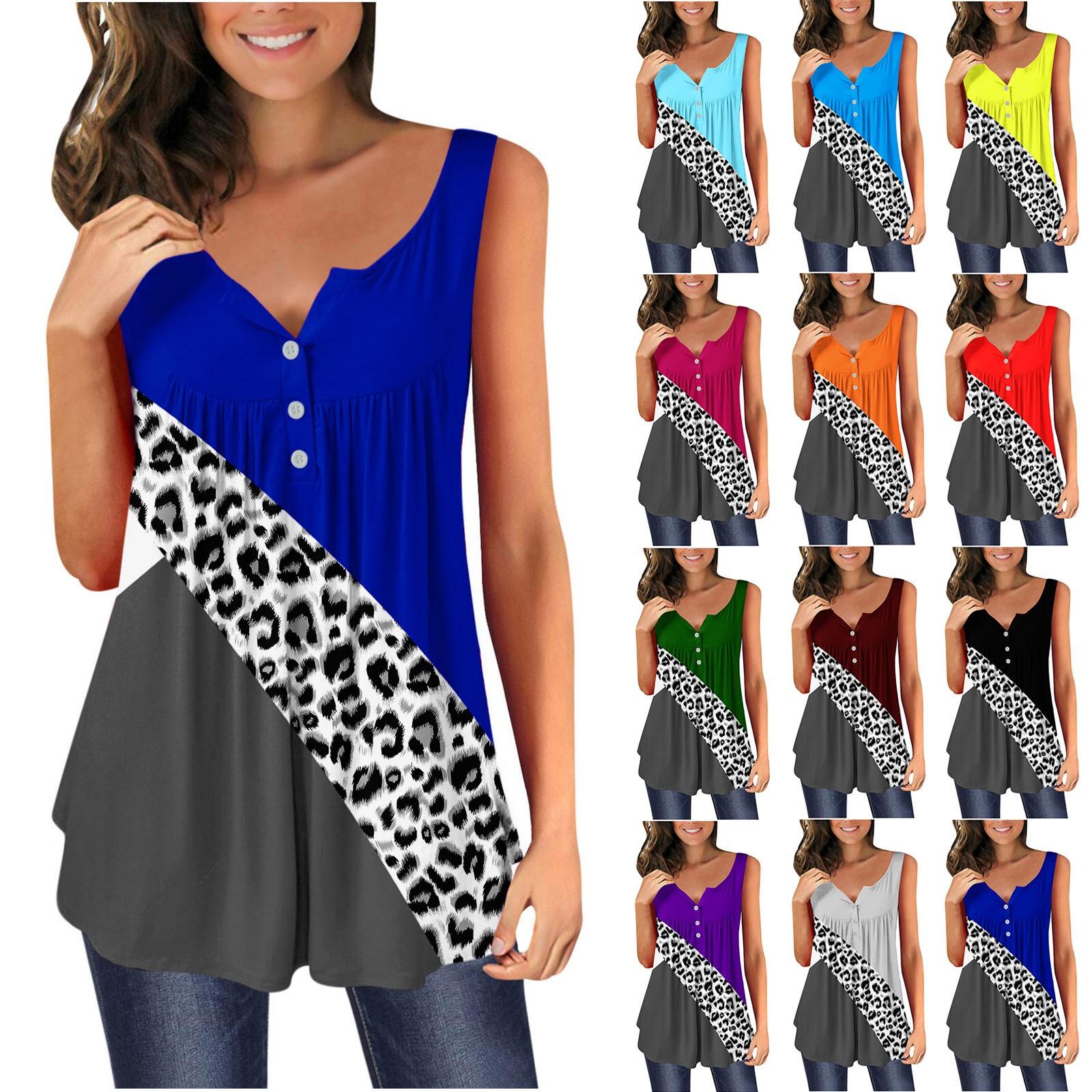 

Женская мода с принтом, жилет с круглым вырезом, свободный пуловер без рукавов, блузка