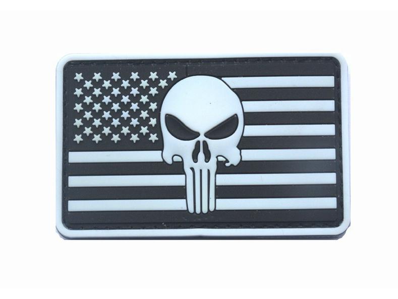 Punisher PVC Armband Velcro Patch: Waterproof, Tear-Resistant Backpack Accessory