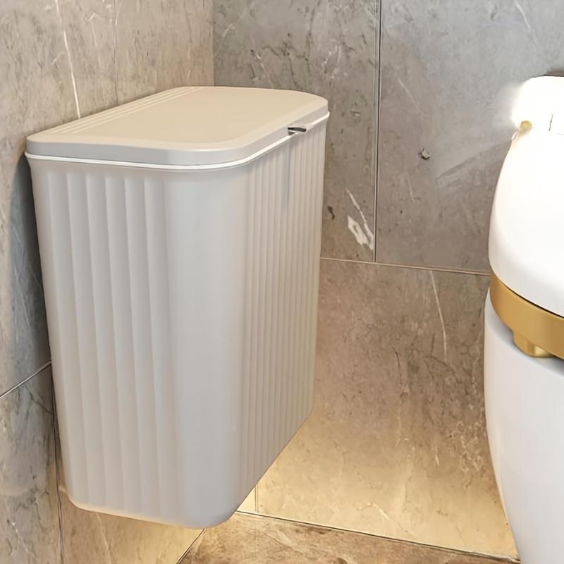 Space Saving Wall Mounted Trash Bin 2-in-1 with Lid, Toilet, Household Kitchen, Hanging Wall Crevice Storage Bin