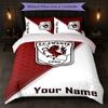 FC Twente Individuelles Namens-Text Bettwäscheset 1 Bettbezug+2 Kissenbezüge Fußball Logo Personalisierte Geschenk für besonderen Anlass Schlafzimmer Dekoration