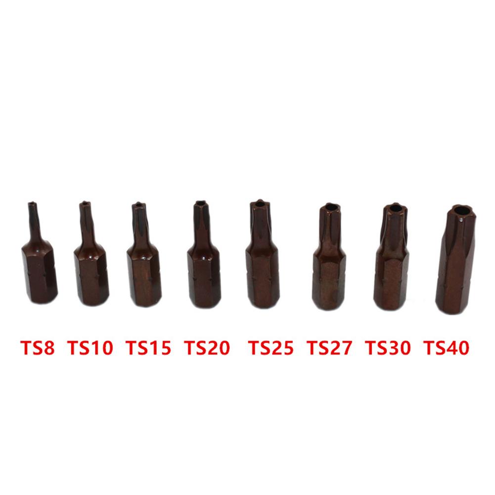 8 PCS Magnetic Batch Head Screwdriver Bit Set For Electric Drill TS8/10/15/20/25/27/30/40 Five-Point Screw Driver Bit Tools