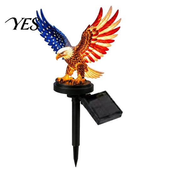 American Flag Solar Light America 250th Anniversary Eagle Garden Light, Patriotic Memorial Day Decor, Outdoor Decoration Powered Stake for 4th of July