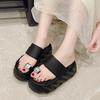 French One-word with Pinch Cover for Toe Women To Wear In the Summer of 2025, the New Thick-bottomed Fashionable Versatile Lazy Cool Slippers