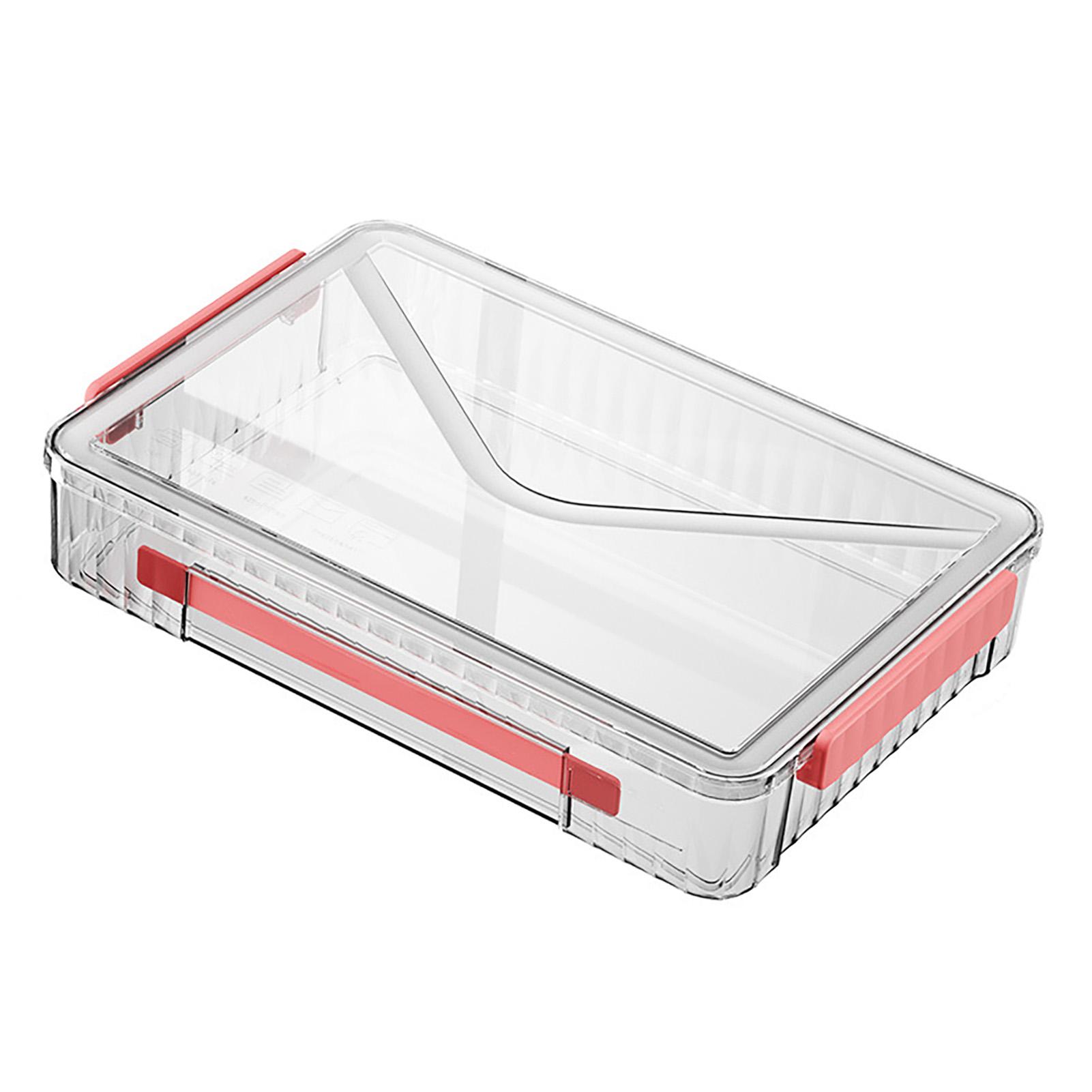 

Certificate Storage Box Large Capacity Transparent Portable Scrapbook Paper Storage Case with красный