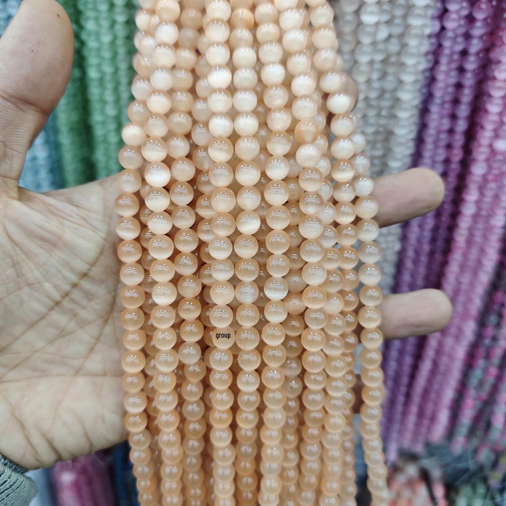8mm Cat's Eye Stone Beads: Single, Double, Triple-Color, DIY Jewelry Round Beads