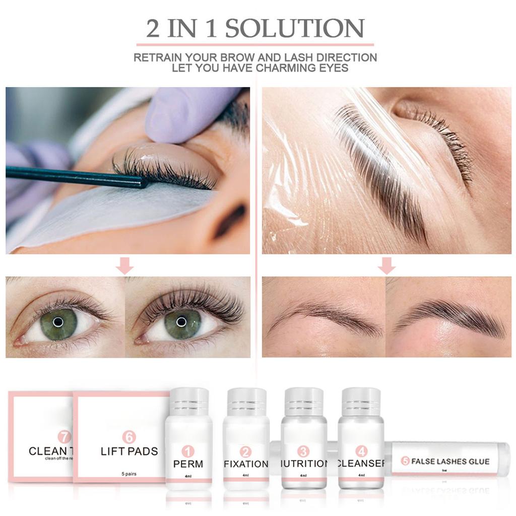 Eyebrow Lamination Kit Semipermanent Safe Moderate 6 To 8 Weeks Long Lasting Eyelash Lift Kit for Eyebrow Eyelash