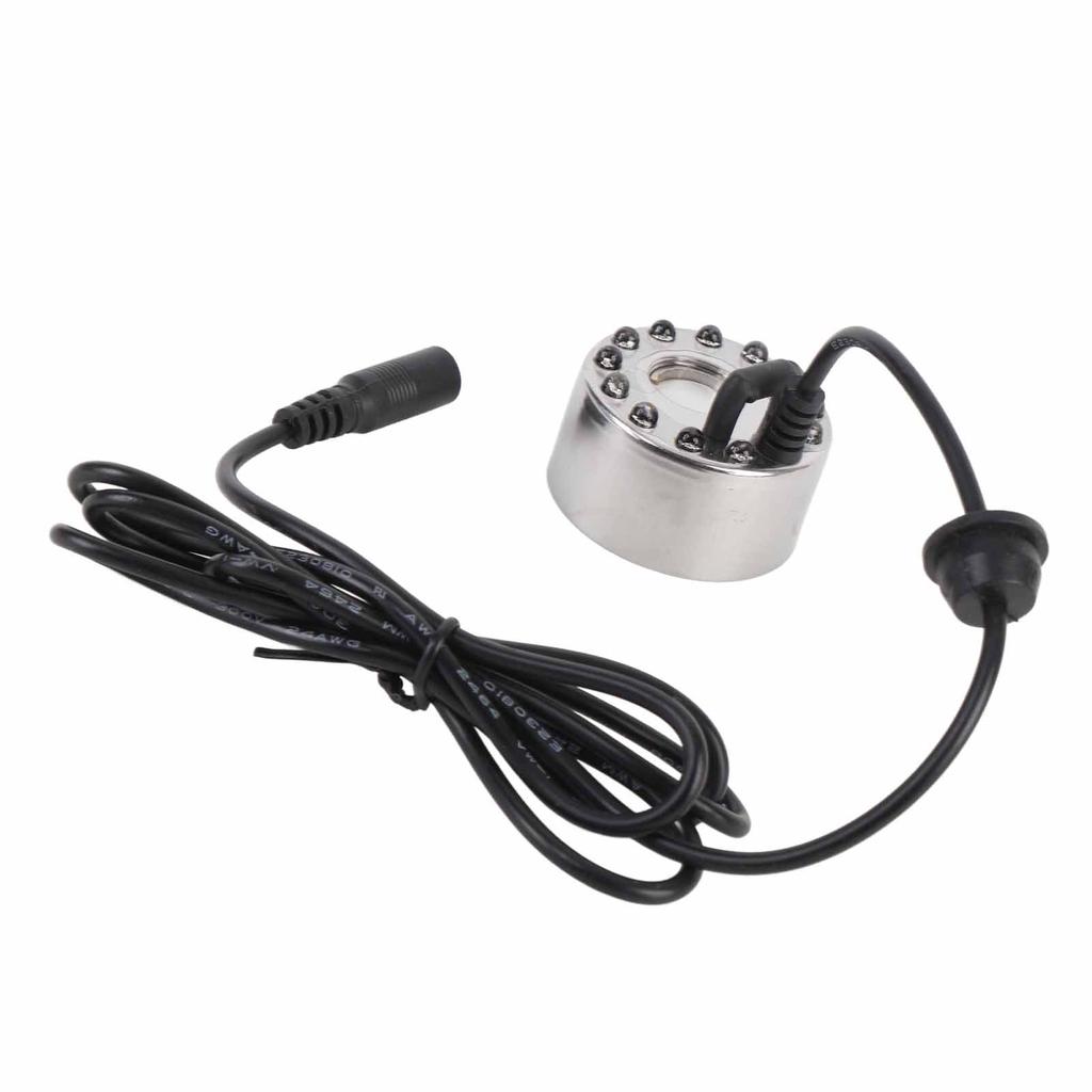 Mist Maker Fogger Zinc Alloy 12 LED Color Changing Fog Atomizer Humidifier for Water Fountain Pond Rockery Vase