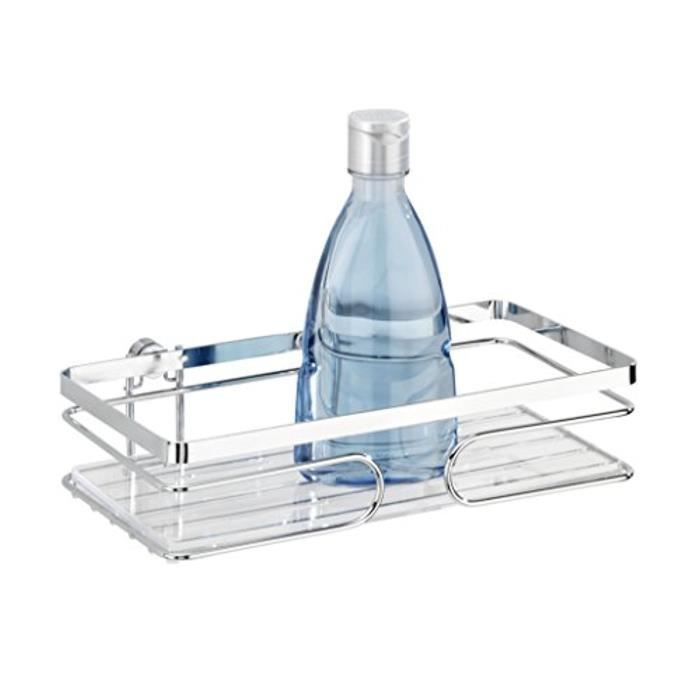 Etagère murale - WENKO - Premium - Acier inox brillant - Fixation sans perçage - Salle de bain