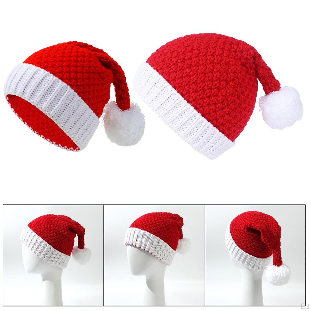Christmas Hat Knit Winter Headwear Headgear, Fancy Dress Photo Prop Xmas Party Knitted