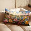Vintage Floral Field Print Rectangular Pillowcase Suitable For Sofa Bedroom Car Pillow Cover Cushion Rectangular Back Cushion