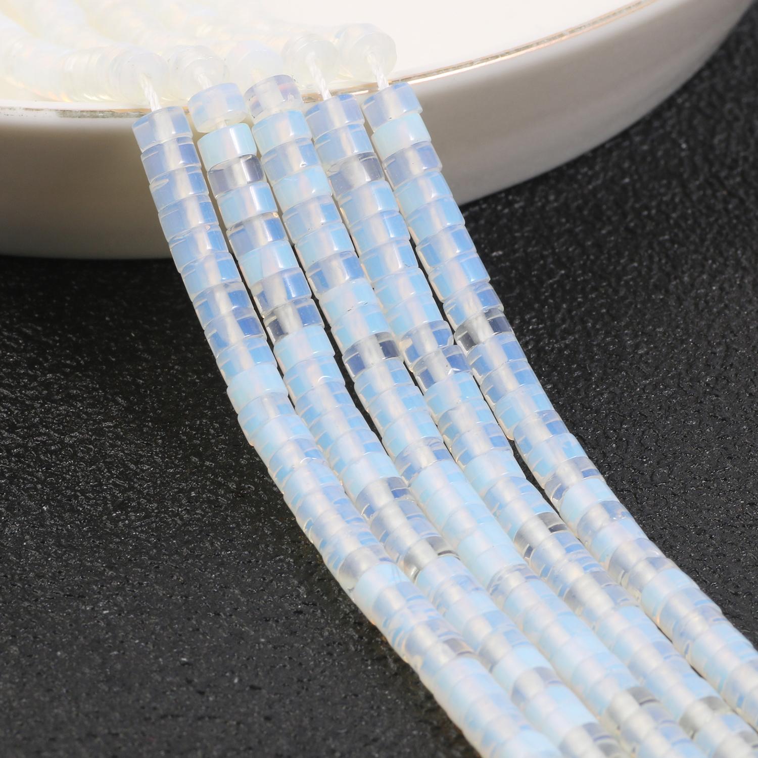 

Бусина Rondelle из натурального камня 4x2 мм, бирюзовая кварцевая яшма, плоские круглые бусины в форме диска для изготовления ювелирных изделий, аксессуары для браслетов «сделай сам», 15 дюймов white opal