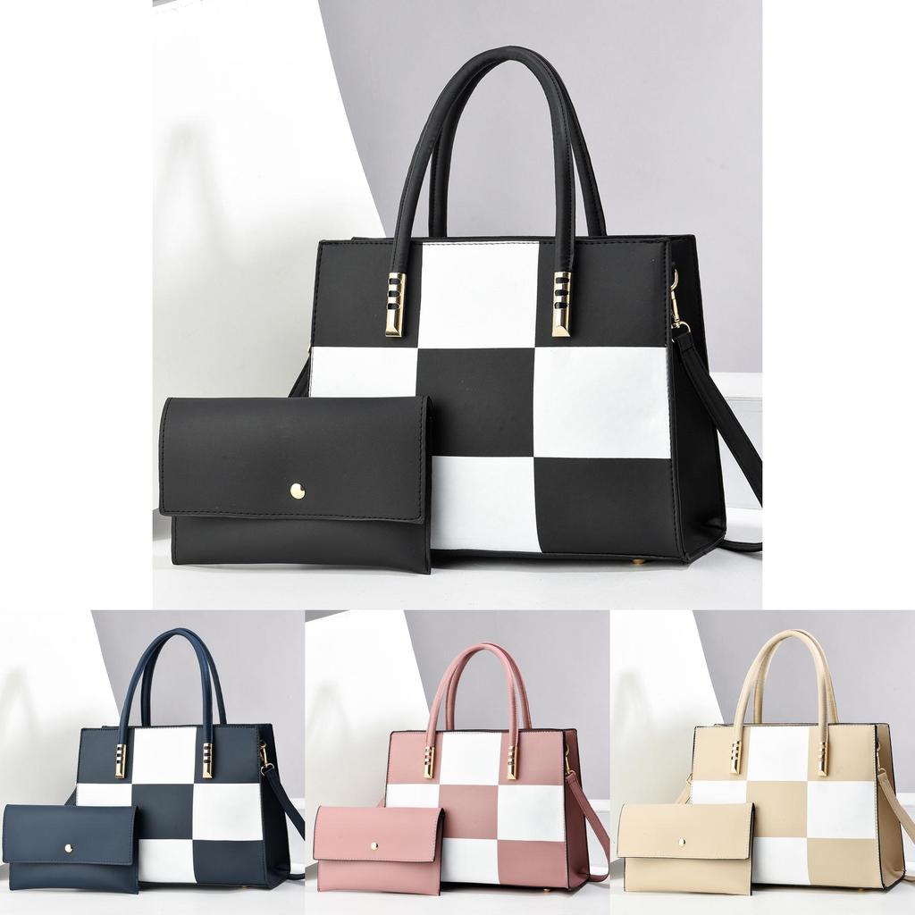 Fashion Color Blocked Checkered Pattern Women Casual Shoulder Bag For Daily Use