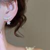 Gold-Plated Zircon Star Ear Clip, No Piercing Needed - High-End Luxury with Pearls