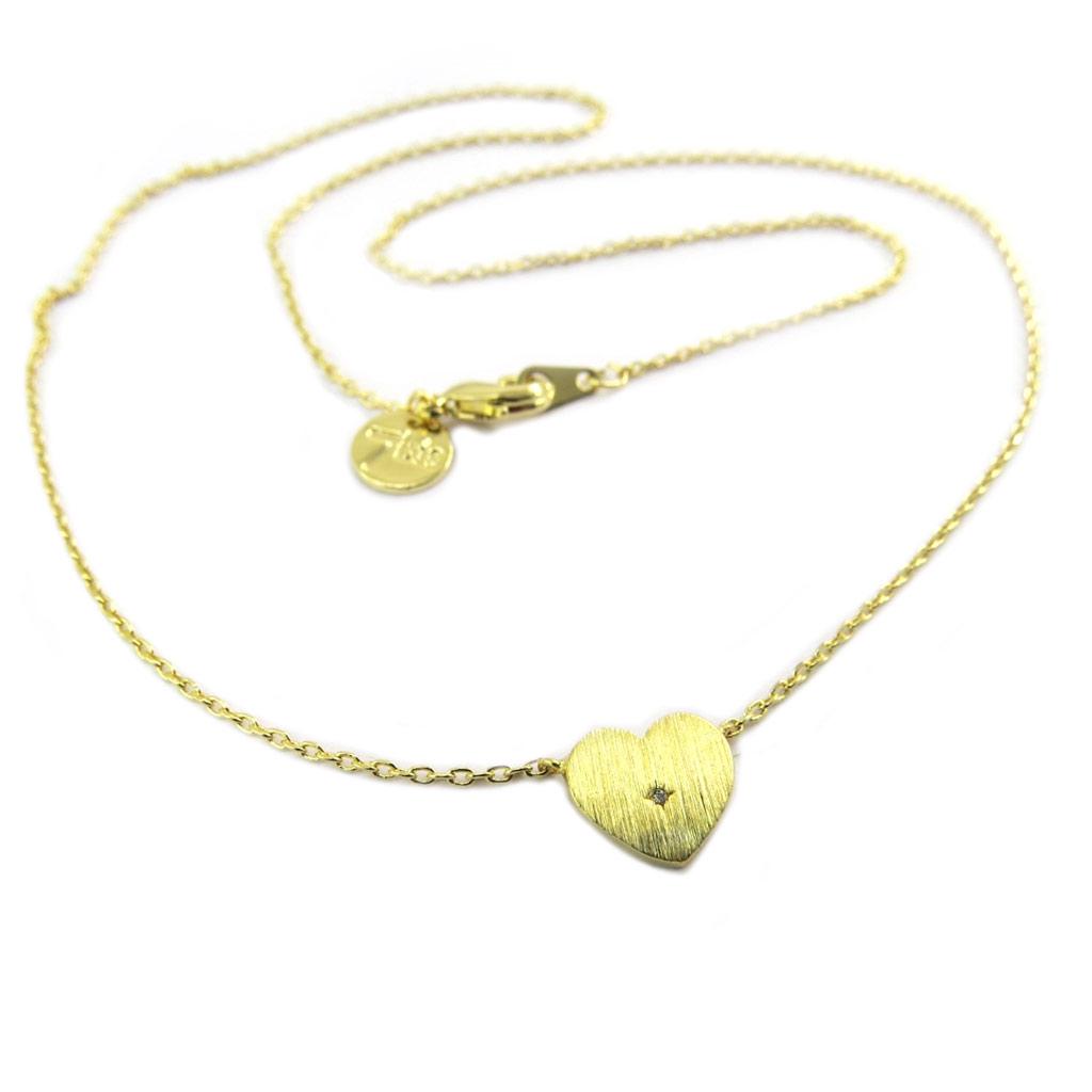 7bis [P8304] - Handmade Gold 'Love' Necklace - 9x8 Mm