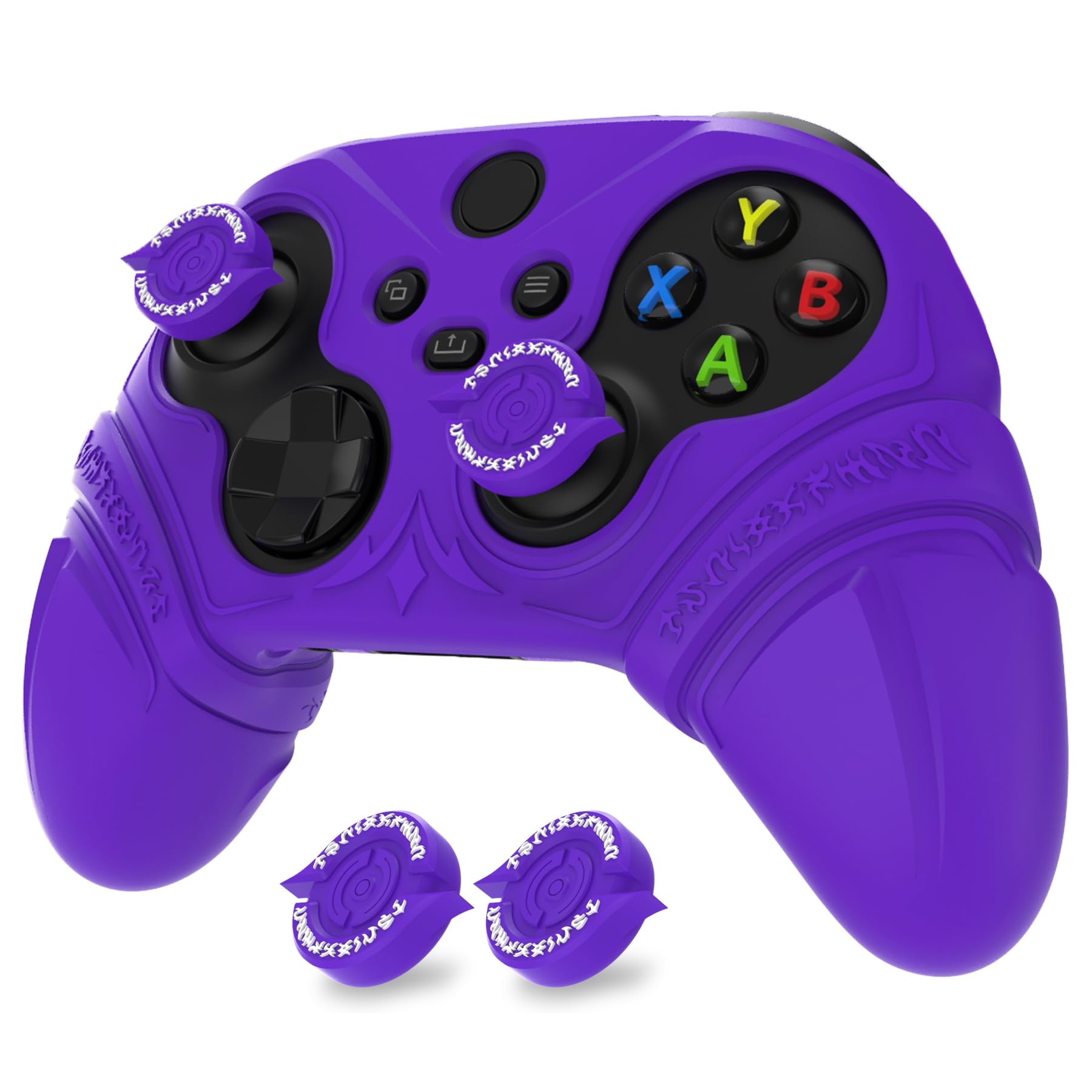 

PlayVital Silicone Controller Cover for Xbox Series with Thumb Caps and Stickers Grip Shock Absorption Runes Edition X/S – Non-Slip Skin, – (Purple) фіолетовий
