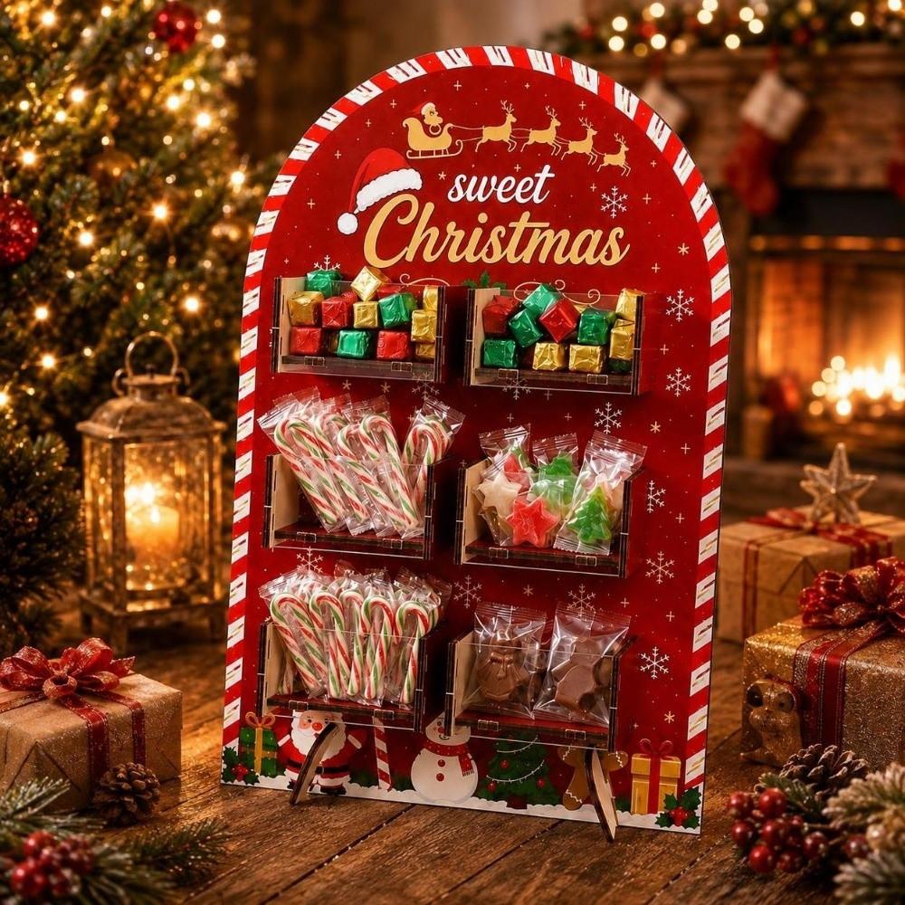 Xmas Tree Christmas Candy Display Rack Santa Claus Desktop Ornament Cute Storage Rack  Gift