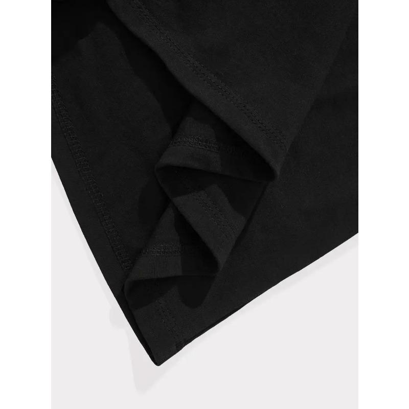 European sizes T-Shirt - Black Crewneck Tee, Plus Size Big & Tall Everyday Casual Shirt for All-Season Wear, Cotton T Shirts