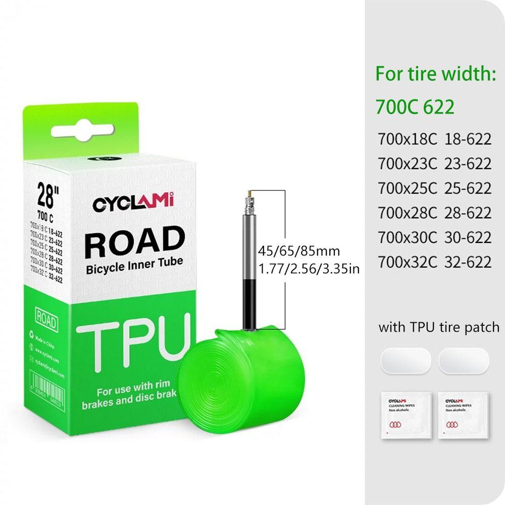 700C 700 X 18 23 25 28 30 32 45mm/65mm/85mm Bike TPU Inner Tube TPU Material Road Bicycle Tire