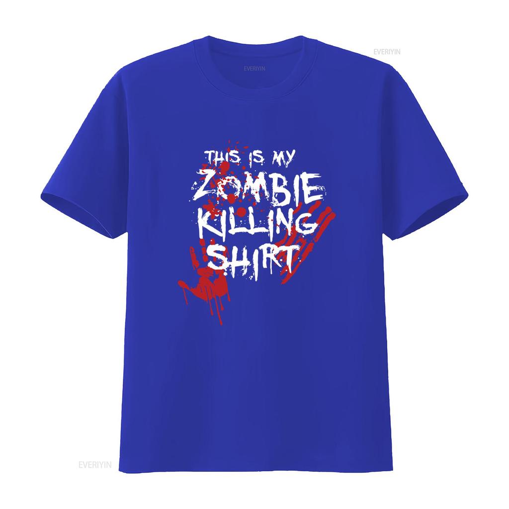 This Is My Zombie Killing T Shirt Halloween Party Funny Slogan Horror  Vintage Washed Casual Graphic Slightly