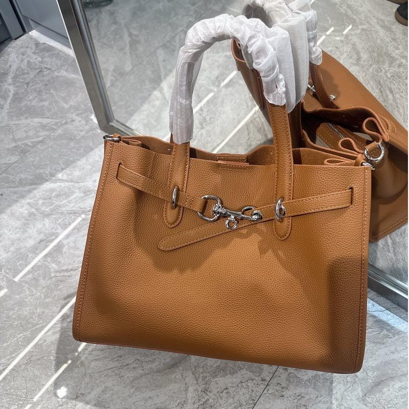 Tote Bag Women's 2025 New Leather First Layer Cowhide Versatile Premium Large-capacity Shoulder Portable Messenger Commuter Bag