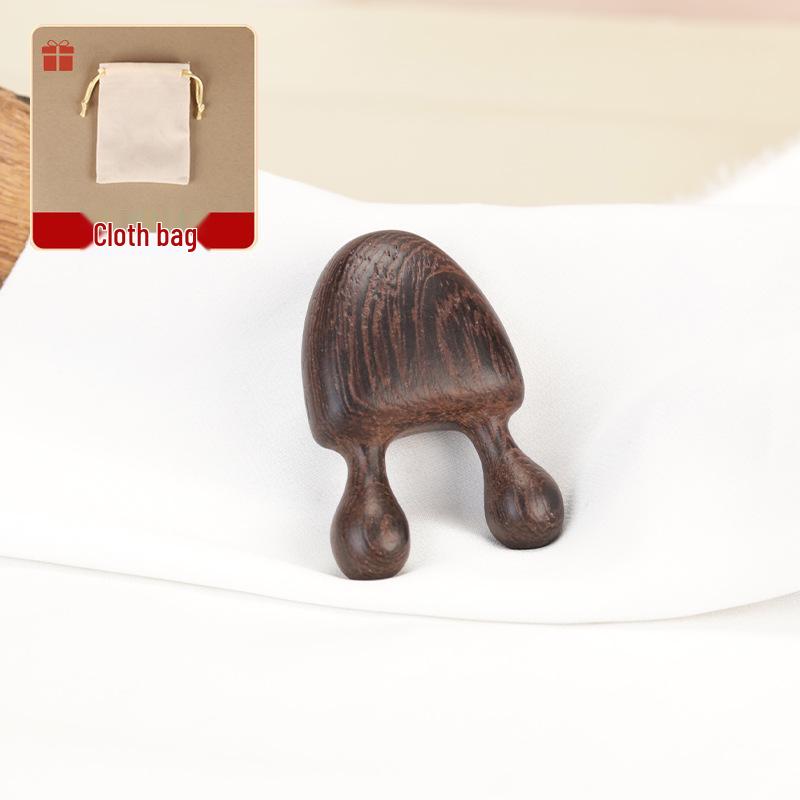 Dual-Pronged Wooden Nose Massager and Acupoint Gua Sha Comb