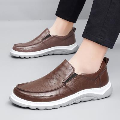 Mode Herren Slipper Flats Britischer Stil Herren Loafer Weiche Sohle Verschleißfest Bequeme Kleiderschuhe Neue Herren Echtleder Schuhe