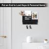 Wall Key Holder with Mail Shelf Drawer and 5 Hooks Entryway Organizer Black