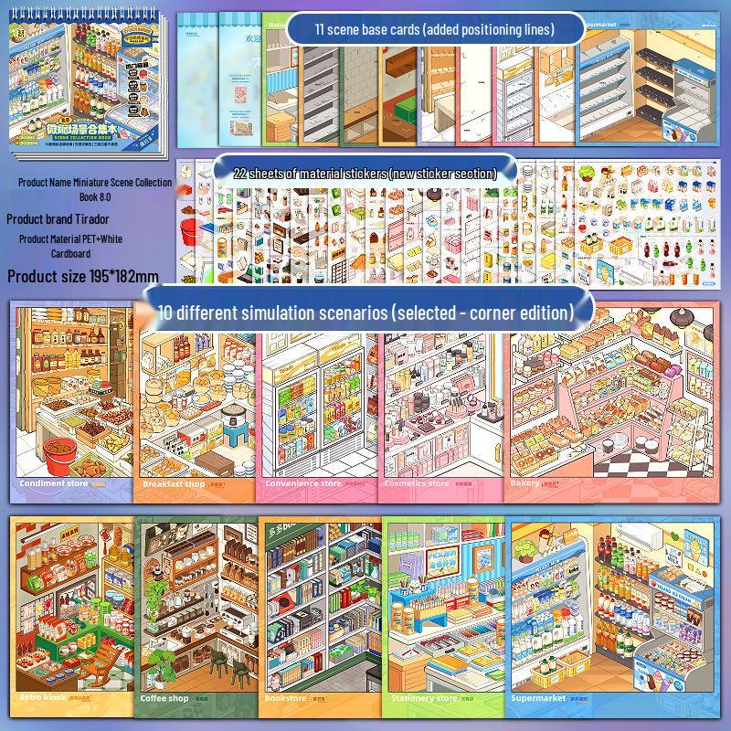 3D-Aufkleber mit Cottage-Szene: Miniatur-Landschaftsbau & DIY Journal Set