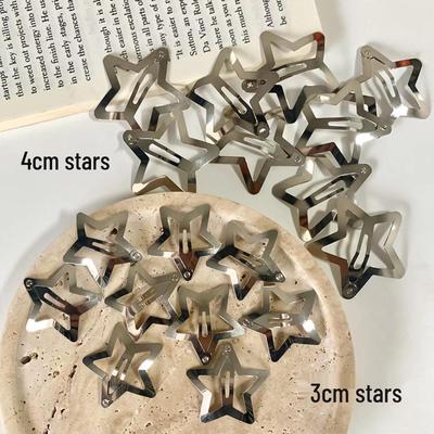Millennium Y2K Silberner Stern Seitenpony Haarspange für Mädchen - Vielseitiges Haaraccessoire