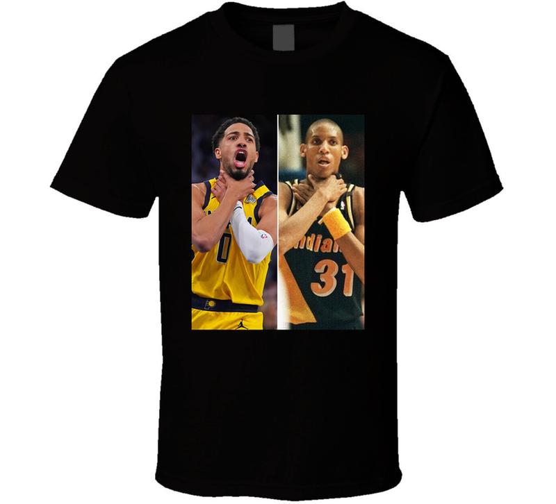 

Tyrese Haliburton Reggie Miller Choke Gesture Unisex T-shirt S