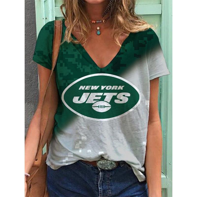 Summer V-neck 3D Football Team Printed Top Fashionable Casual Short Sleeved Women's T-shirts