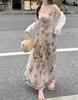Coffee Break French Butterfly Suspender Suit Dress Women's Summer New Holiday Style Beautiful Feeling Waist Thin Pure Desire Skirt