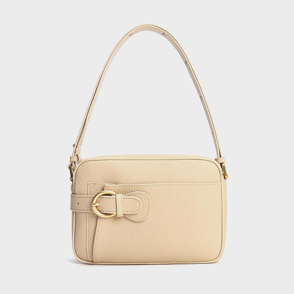 Neue erste Schicht Rindsleder einfarbig Pendler kleine Ledertasche Damen High-End schlicht tragbar Umhängetasche