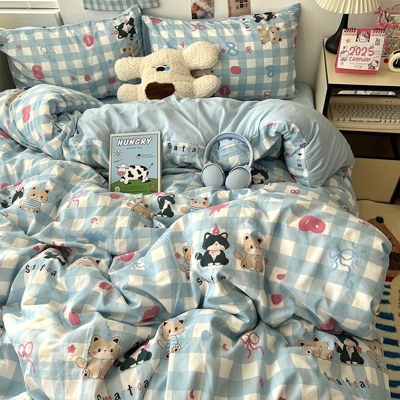 New Soft Skin-friendly Bedding Set Comfortable Breathable Duvet Cover Set with Sheet Single Double Quilt Cover and Pillowcases