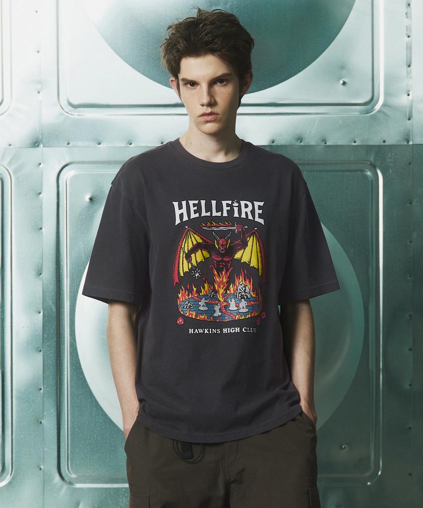 Musinsa Standard [Stranger Things Collaboration] Hellfire Club T-Shirt 3 [Charcoal Grey]