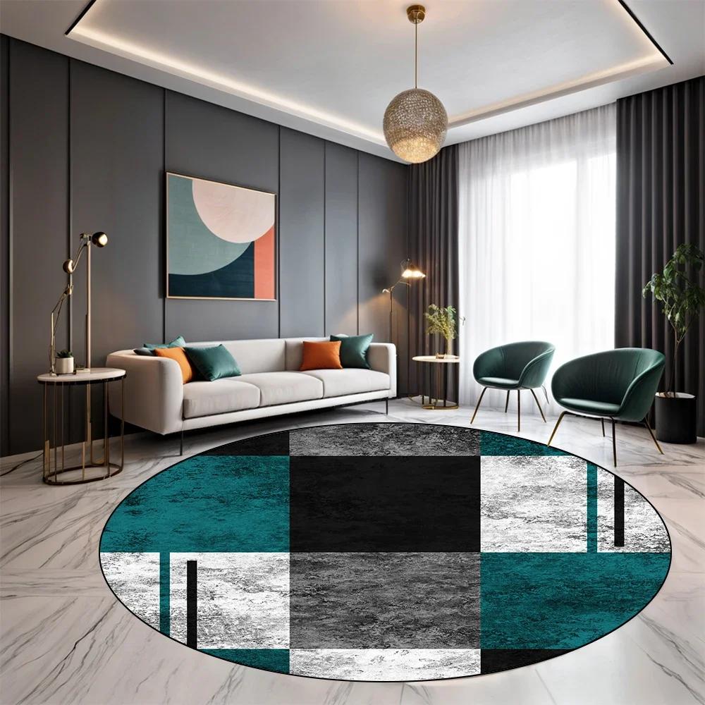 Light Luxury Round Carpet Living Room Decoration Home Sofa Chair Side Foot Mat Bedroom Bedside Cloakroom Rugs Washroom Floor Mat