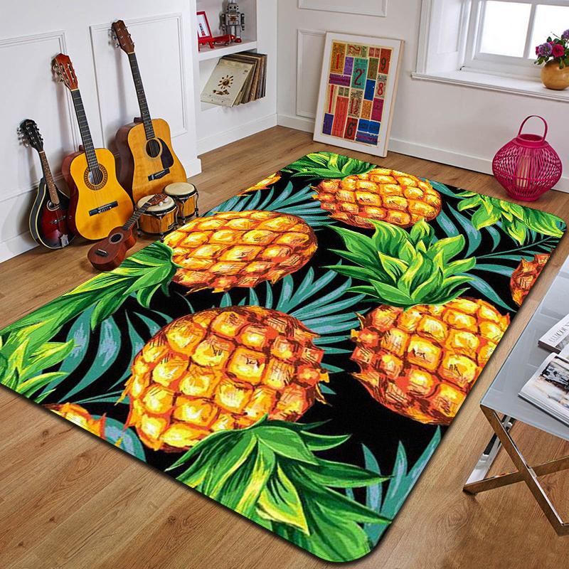 P-Pineapple Printed Carpet Fashion Yoga Mat Non-Slip Carpet Bedroom Decoration Outdoor Carpet Bedroom Birthday Gift